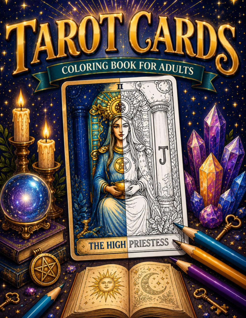 Tarot Cards Coloring Book For Adults: Color and Discover the Meanings of the Major and Minor Arcana with Detailed Card Interpretations | Large 8.5" x 11" Pages for Relaxation and Spiritual Insight
