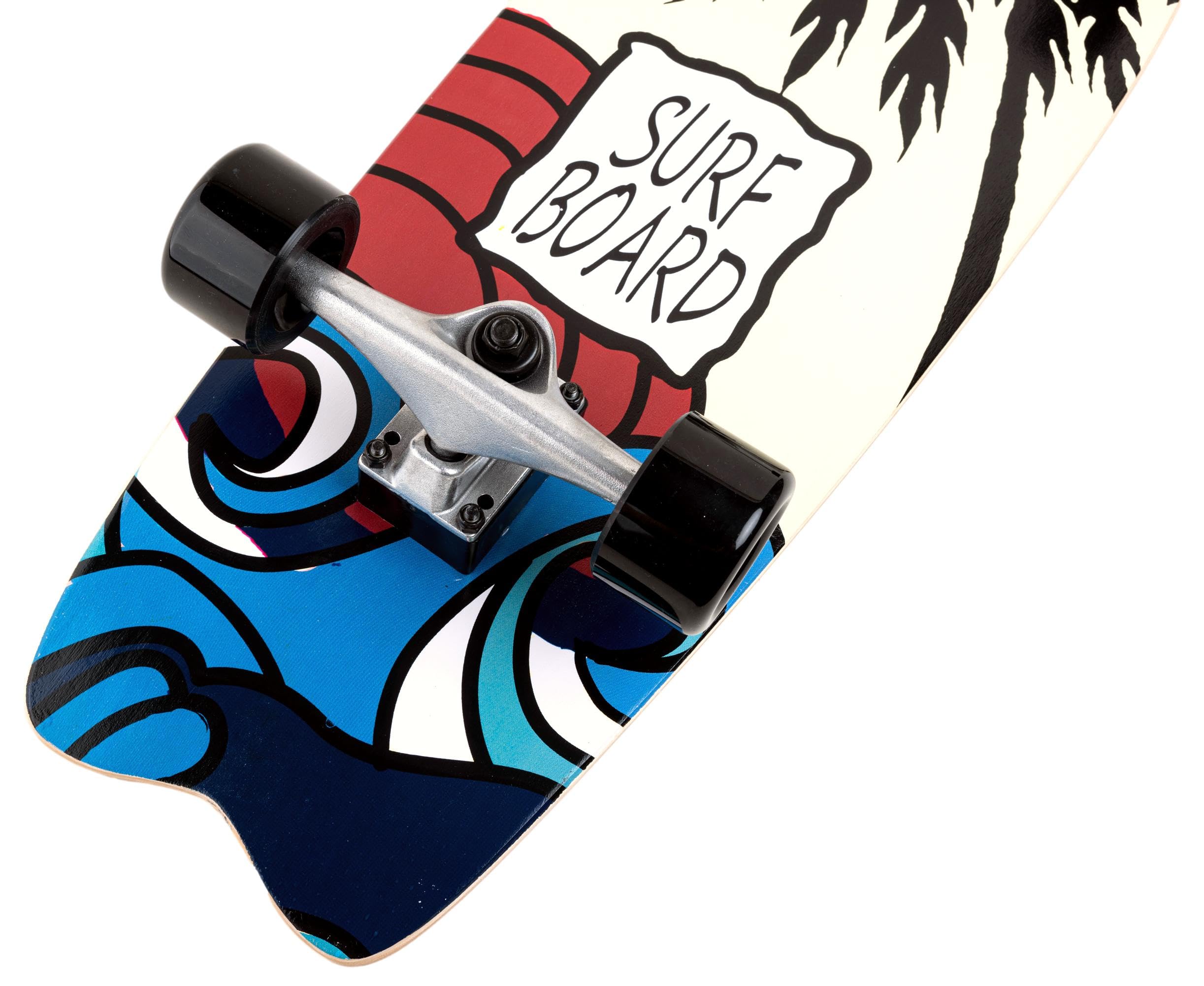 Surfskate Surf Board - Seething | Ideal para Surf Urbano | 29"x10" Tabla de Arce | Ejes S7 | Ruedas 65x43mm 78A | Rodamientos ABEC-5 | Completo y Listo para Usar, Incluye Llave T