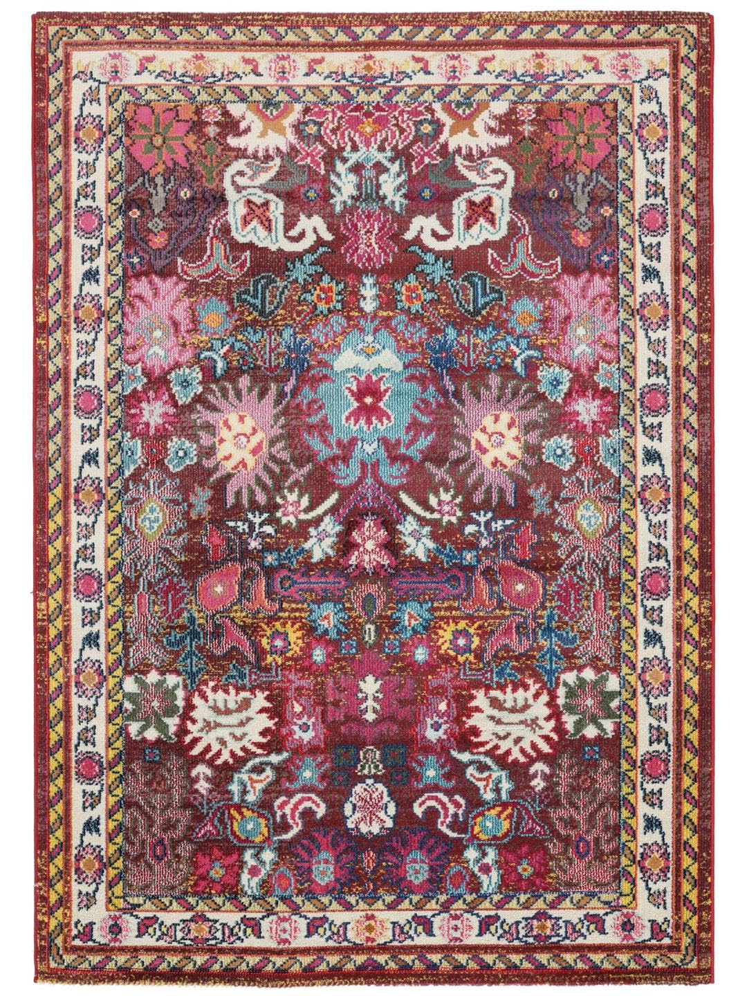 RugVista Mirzam Teppich, 160 x 230 cm, Dunkel Lila/Multi | Orientalische, Rechteckig, Niedriger Stapel, Nur chemische Reinigung, Oeko-Tex 100, Wohnzimmer, Esszimmer, Schlafzimmer