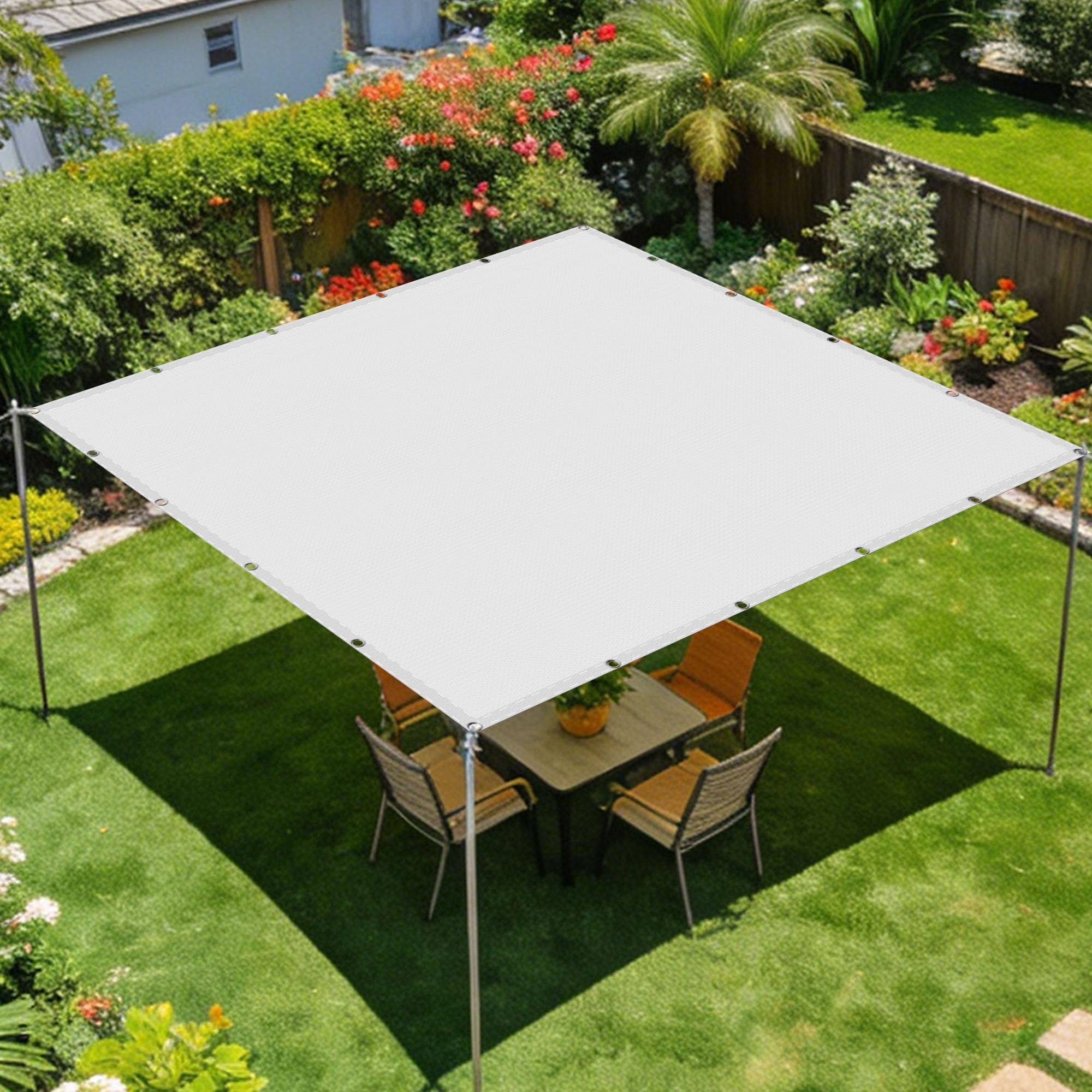 Voile d'ombrage blanc 160x240 pour aménager un balcon ou une terrasse zen