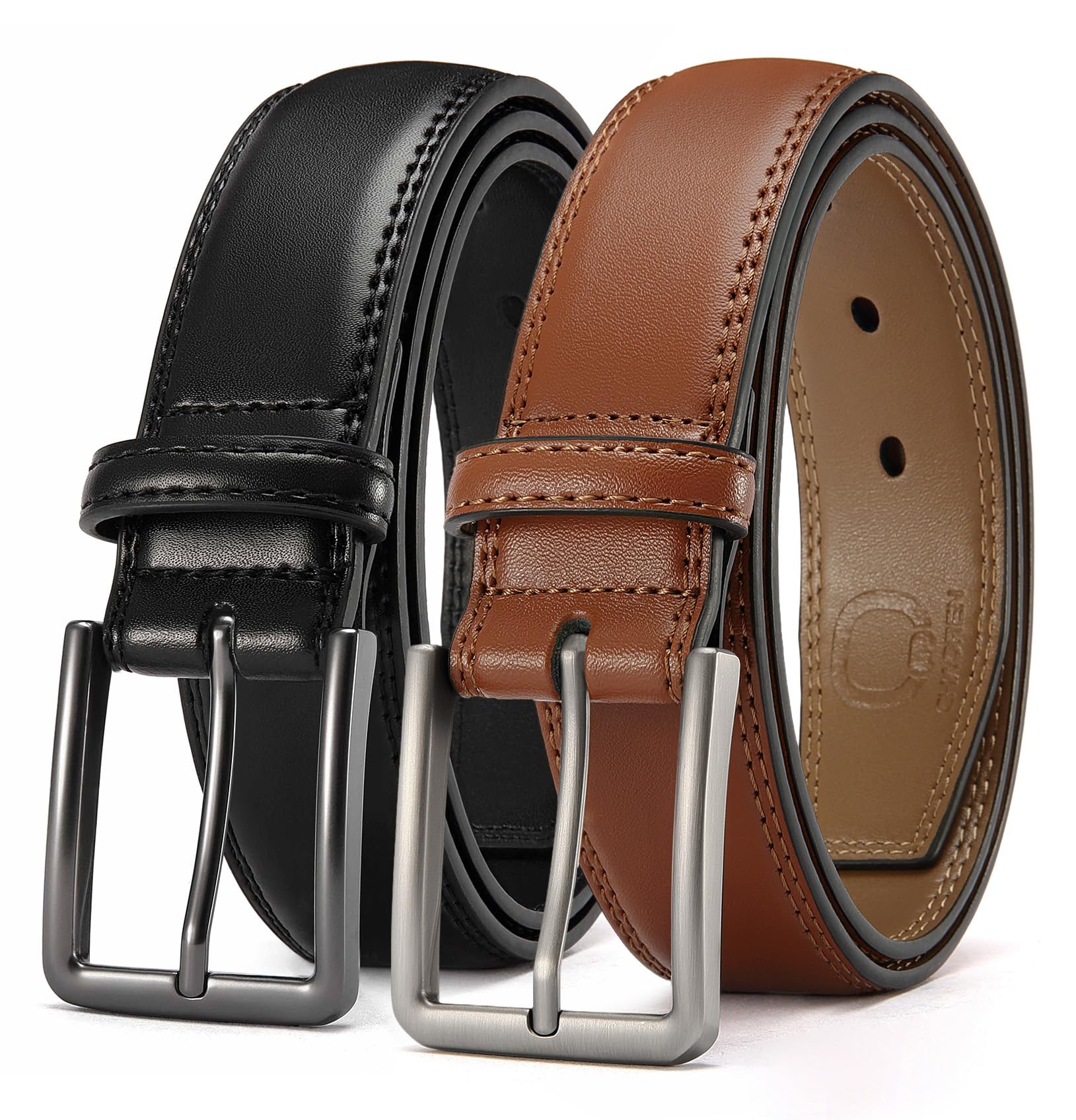 CHAOREN Men's Leather Belt - 1 3/8" Dress Belt for Business &amp; Casual Wear