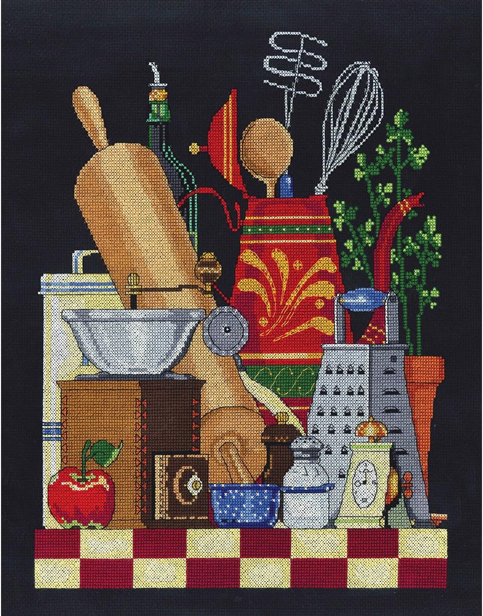 Janlynn 17-0105 14 Count Kitchen Still Life Cross Stitch Kit, 11 by 14-Inch