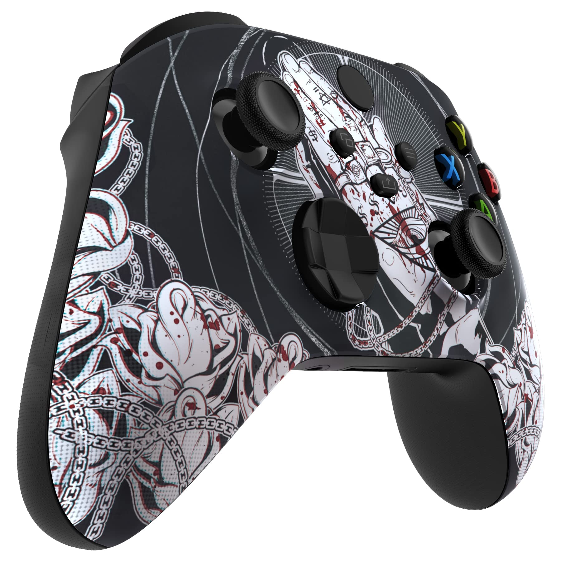 eXtremeRate Custodia Cover per Xbox Series X S Controller Joystick,Scocca Copertura Frontale Shell Ricambio per Xbox Core Controller Wireless Model 1914-Redenzione Senza Perdono