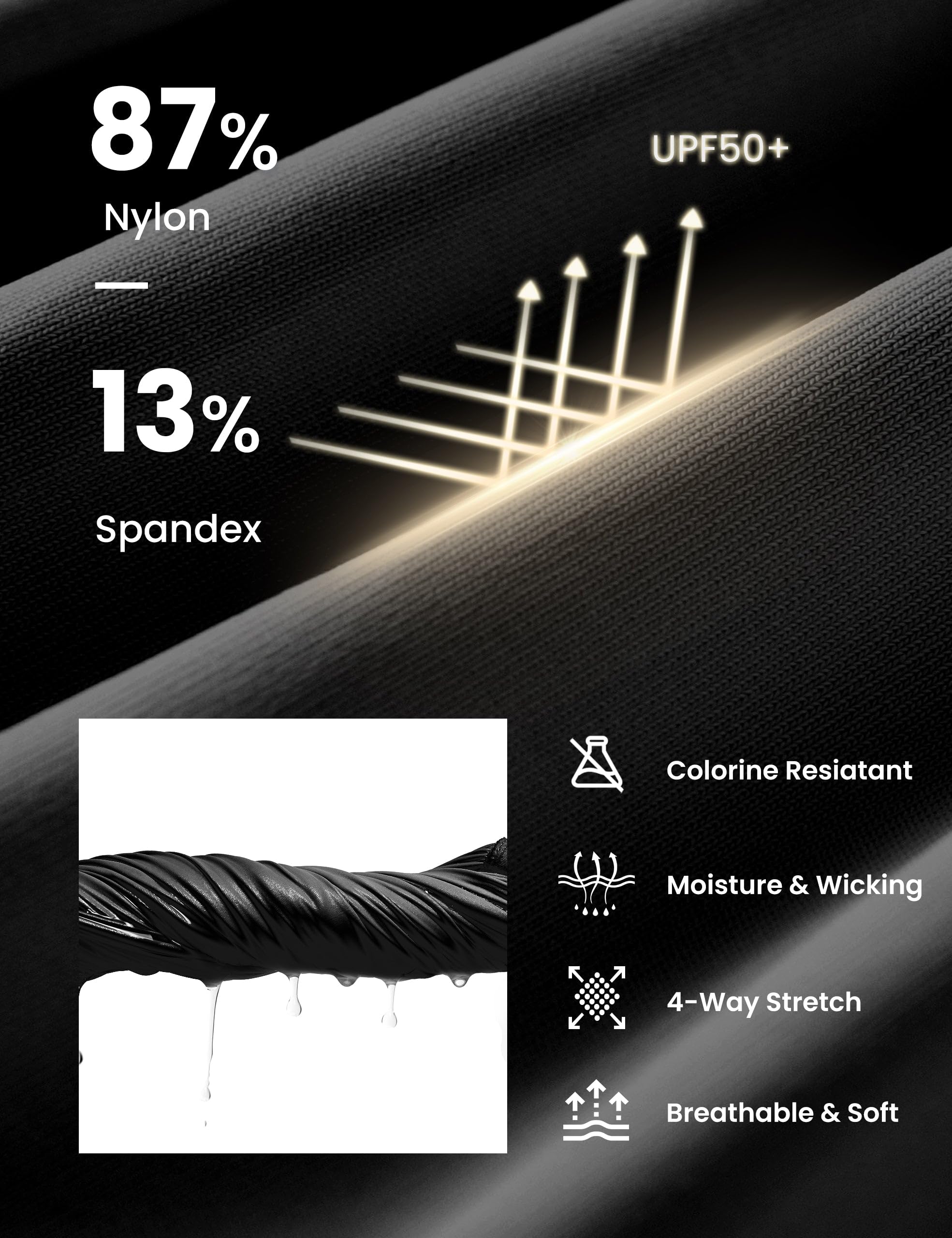FitsT4 Sports Pantaloncini da bagno da donna a vita alta, gonna da nuoto fluida, UPF50+, pantaloni da bagno con fodera