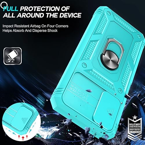 Miniatura 7 de LeYi Funda para Samsung A03s A03s Samsung Phone Case con cubierta deslizante para cámara + 2 paquetes Protector de pantalla de vidrio templado,