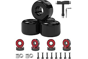 60mm Skateboard Wheels with Trucks, Bearings, Pads, Hardware 1"