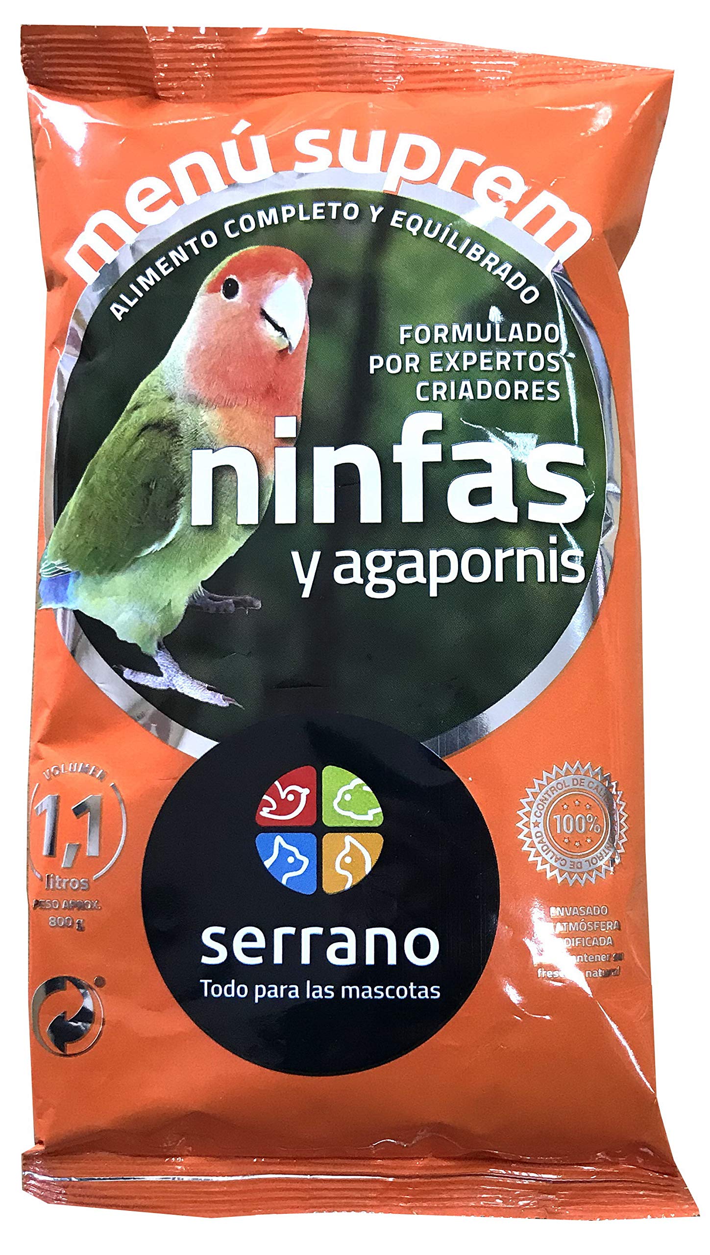 Serrano A-02250 Suprema Ninfas y Agapornis - 25 x 800 gr
