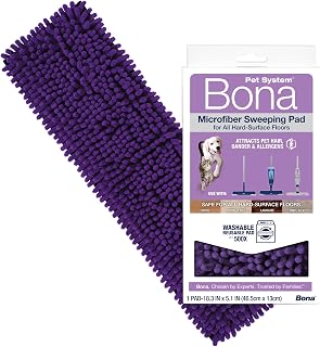 Bona Microfiber Sweeping Pad for Multi-Surface Floors - For Use With Bona Mops - Attracts, Picks Up Pet Hair, Fur, and Dander - Wood, Stone, Tile, Laminate, and Vinyl Floors