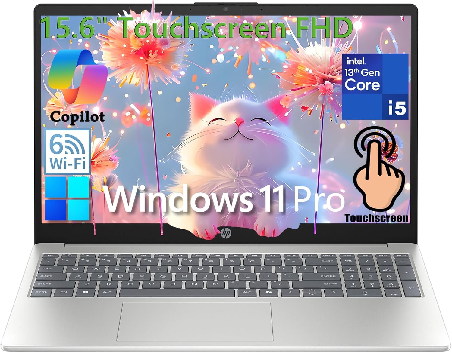 HP 15.6″ Touchscreen Laptop Computer for Home Student Business, 13th Gen Intel 10-Core i5-1334U (Beat i7-1265U), 32GB DDR4 RAM, 1TB PCIe SSD, FHD, WiFi 6, Bluetooth 5.4, Copilot AI, Windows 11 Pro