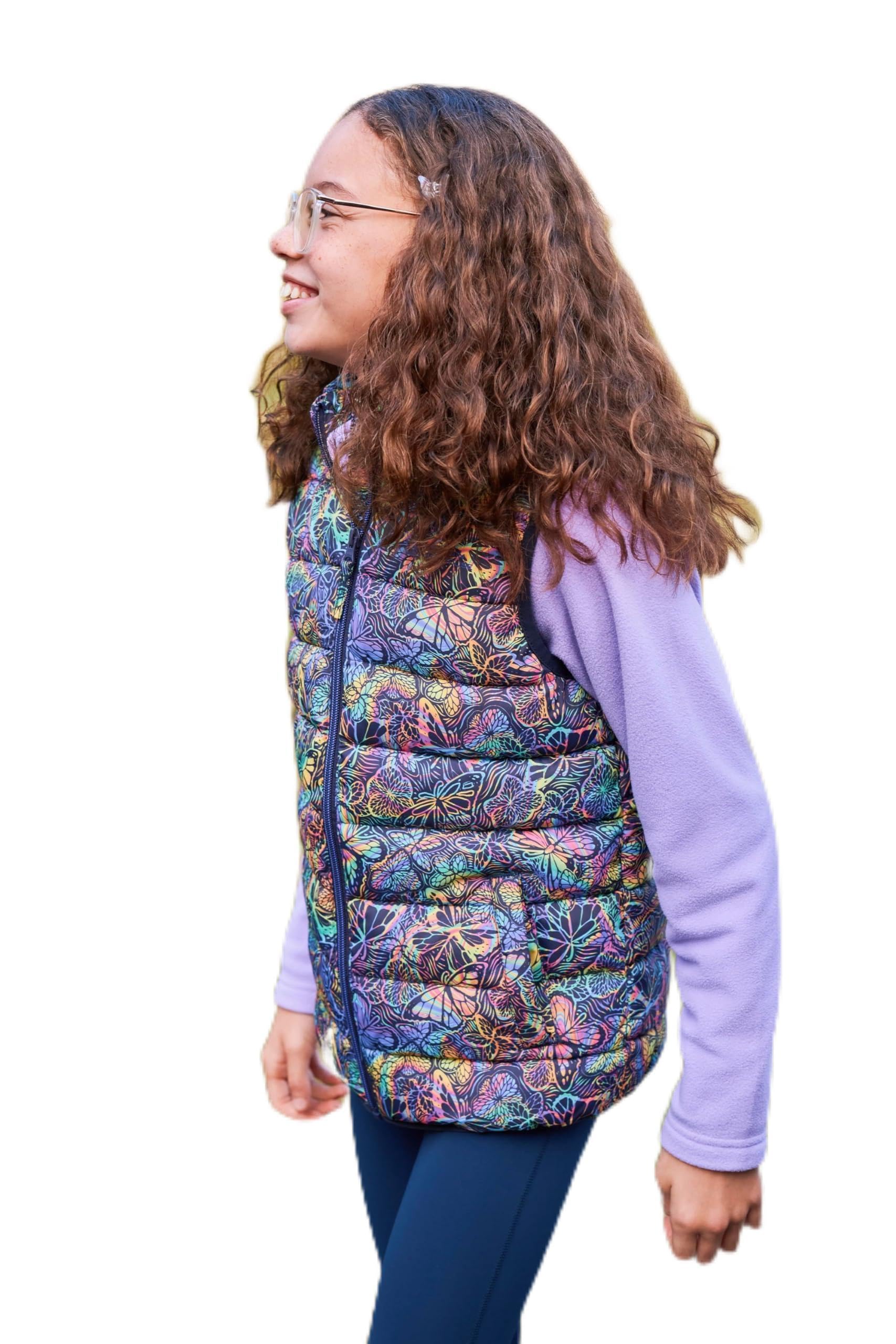 Mountain Warehouse Rocko Kids Printed Padded Gilet Bright Pink (Printed) 2-3y
