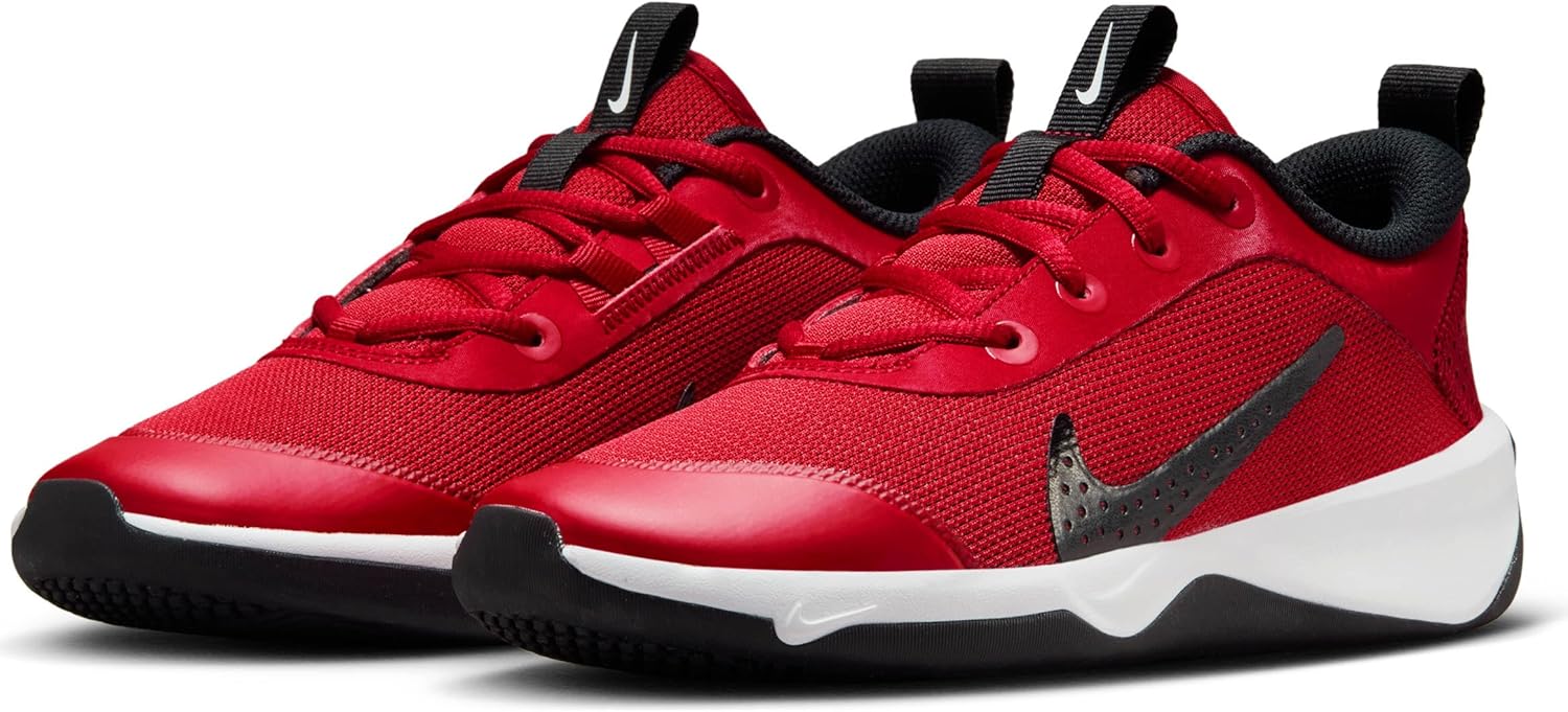 Nike Omni Multi-Court Big Kids' Indoor Court Shoes (DM9027-601, University RED/Black-White) Size 4.5