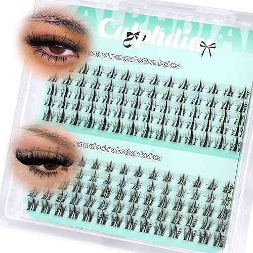 calphdiar Bottom Lash Clusters Fairy Lashes Clusters Manga Bottom Eyelash Clusters Natural Bottom Lash Extension 5-7mm Individual Lashes 2 Styles Anime Lower Eyelash Extensions Bottom Cluster Lashes - A-Manga & Anime 2 Styles Bottom Lashes