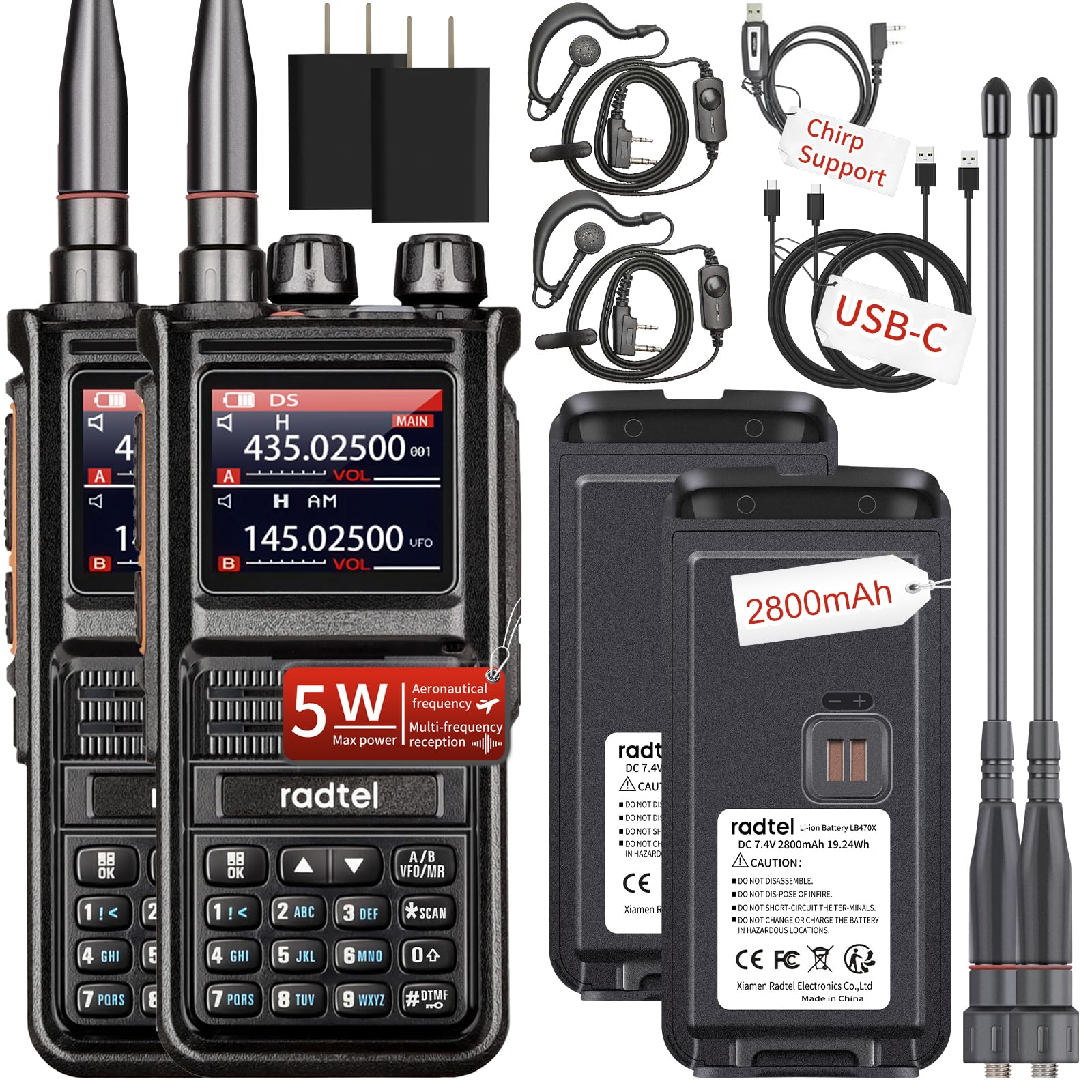 Amazon.com: Radtel RT-470X Tri-Band Radio Walkie Talkies 256CH