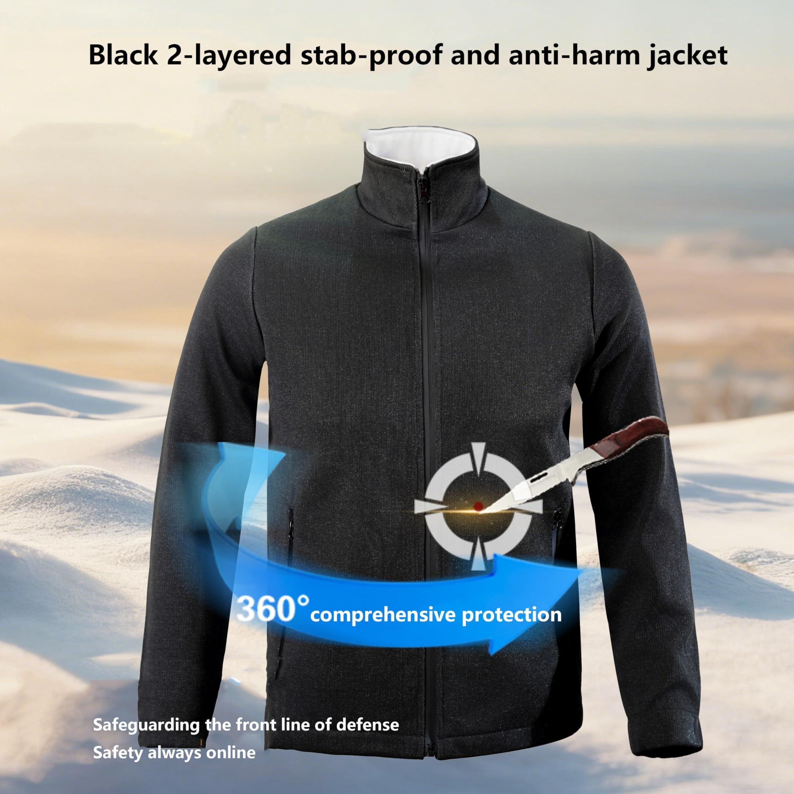 Chaleco protector de nivel 5, ropa resistente a puñaladas, a prueba de cortes y puñaladas, chaleco a prueba de puñaladas, sudadera de cuello alto, utilizada for proteger la seguridad personal