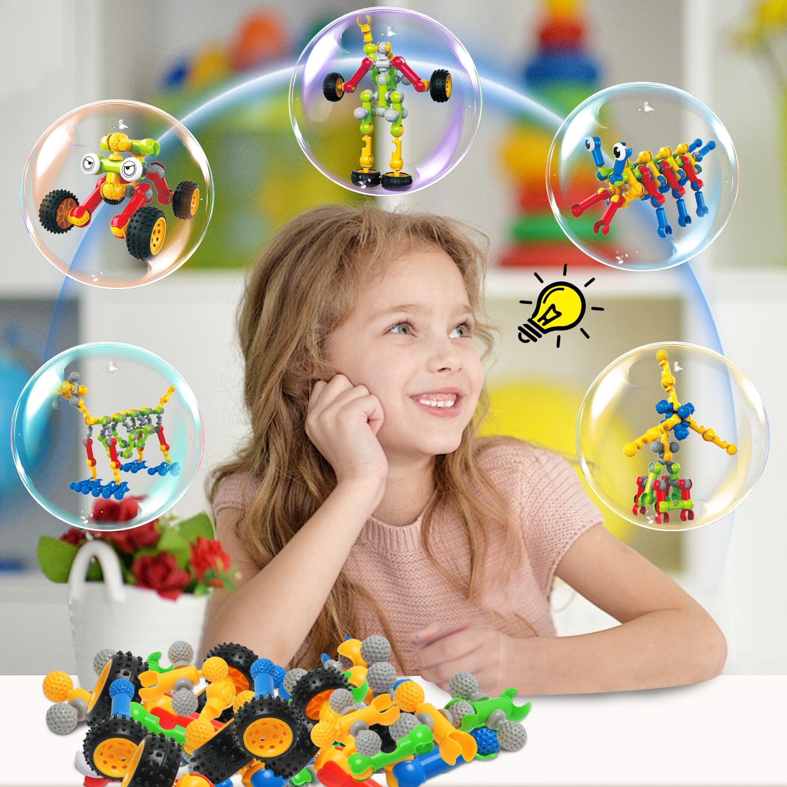 215 pièces jeu construction STEM créatif 4-8 ans cadeau anniversaire garçon