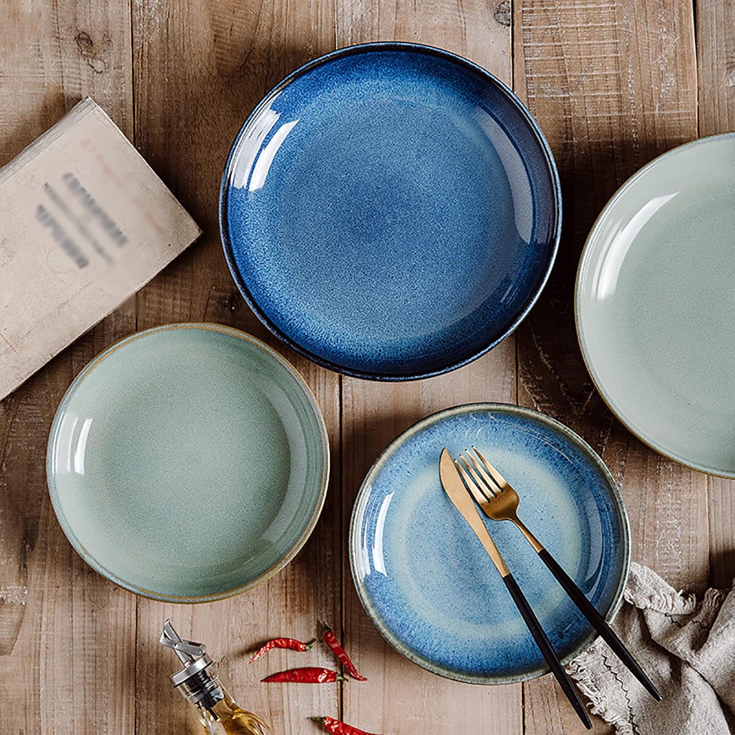 ✨5枚✨津軽びいどろ 大皿 ガラスプレート 前菜 サラダ 冷製パスタ皿