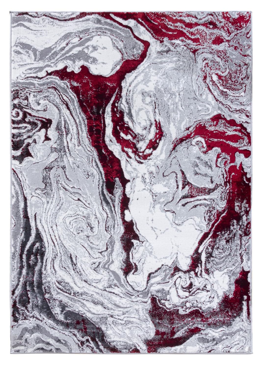 SrS Rugs® Impulse - Area Rug for Living Room, Bedroom, Hallway Runner Rug - Abstract Geometric Design - Provides Home with Comfort and Warmth (Vivid Red, 80cm x 150cm)