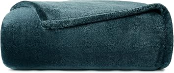 Casual Living Twin/Twin XL Fleece Blanket Fluffy Warm Cozy Bed Blankets for Dorm or Bedroom Decor Soft Plush Thick Fuzzy Oversized Big Throw for Couch Bed or Outdoor, 66-inch x 90-inch, Dark Green