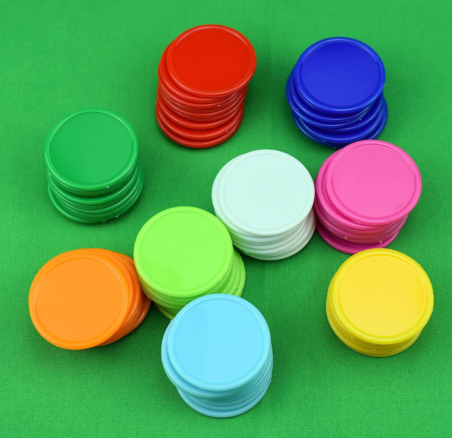 Azatemgo 3000 pezzi Contatori Gettoni di plastica colorate,(Φ37 mm - 9colori)