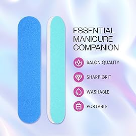 25PCS Mini Size PANA Professional Double Sided Nail Files - Blue, 100/180 Grit - Emery Board Nail Buffering File Manicure Pedicure Nail Polisher Washable