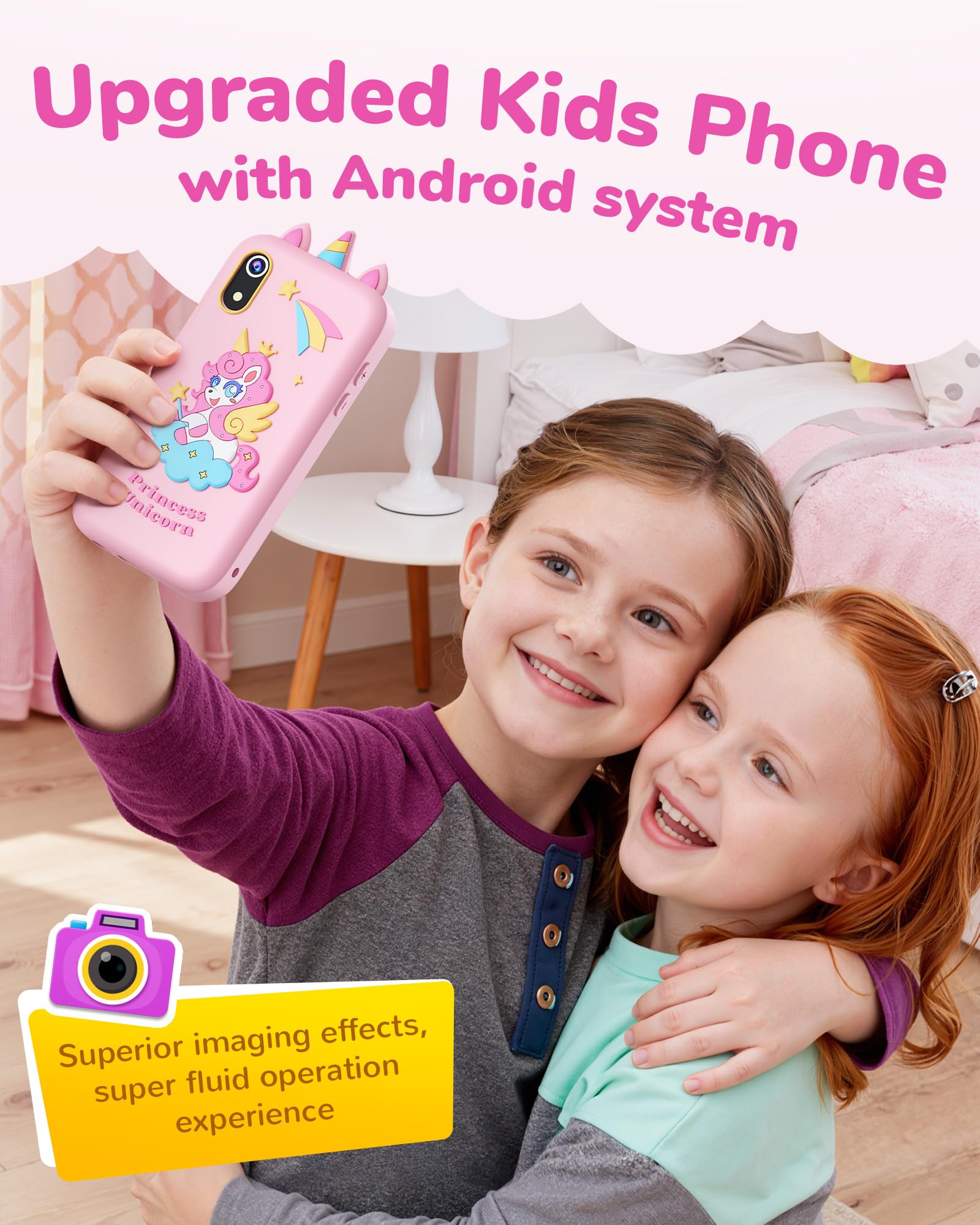 UCIDCI Juguete inteligente para niños de 3 a 7 años con cámara dual – Juguete de teléfono con juegos educativos, juguete de viaje con reproductor de música MP3 para regalos de cumpleaños para 3, 4, 5