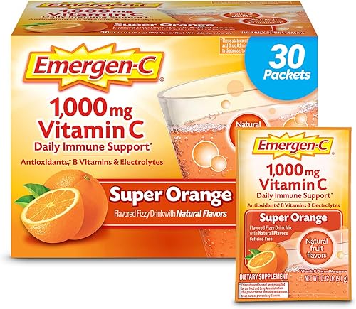 Vista 27 de Mezcla para suplemento dietético bebible Emergen-C, con 0,035 oz de vitamina C, sin cafeína, 30 paquetes de 0.30 oz cada uno, sabor açaí, 036517, 1