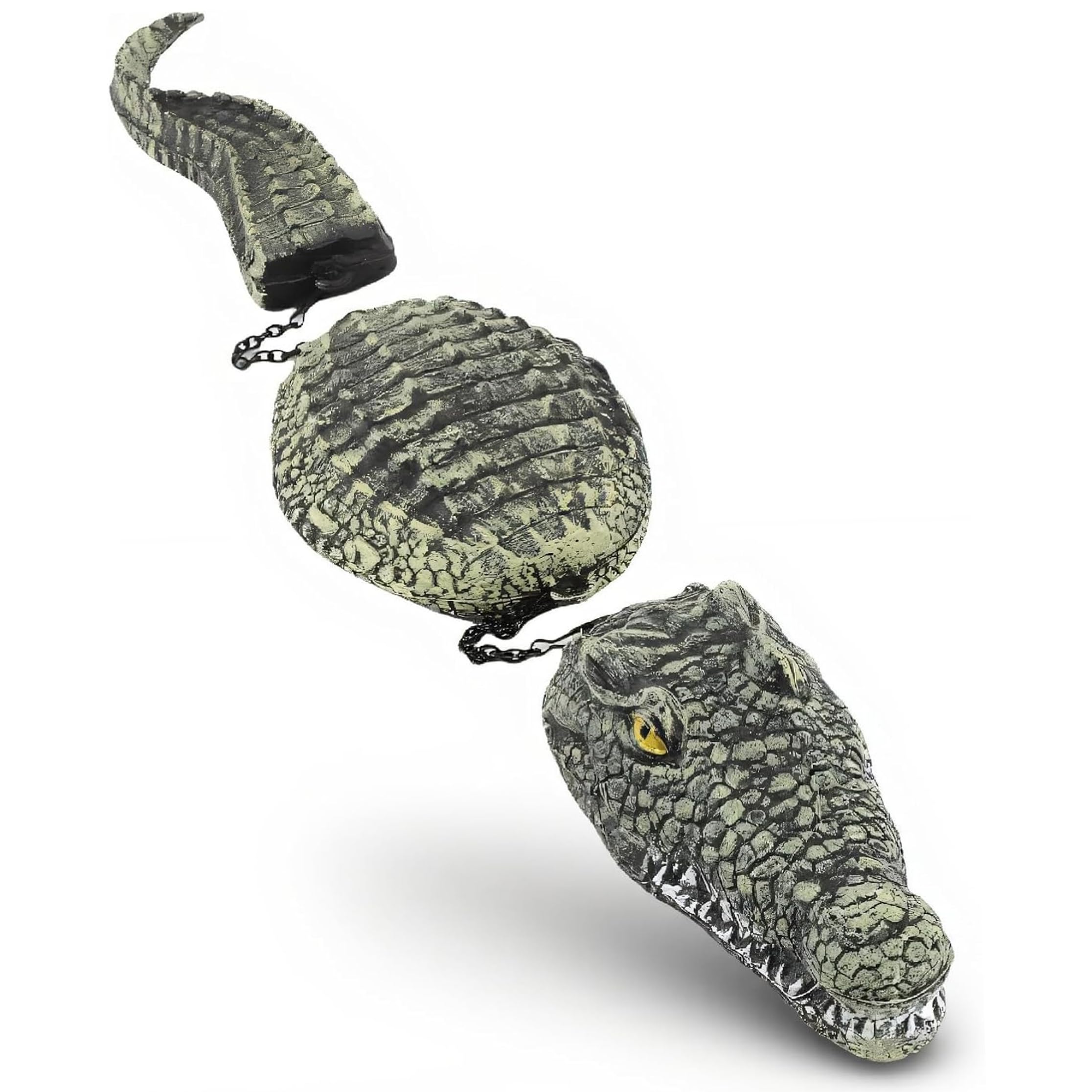 StaZamor Green Realistic Floating Alligator Decoy for Ponds, Closed-Mouth Pool Decoration for Outdoor Pools & Gardens, Aquatic Wildlife Ornament, Water Feature