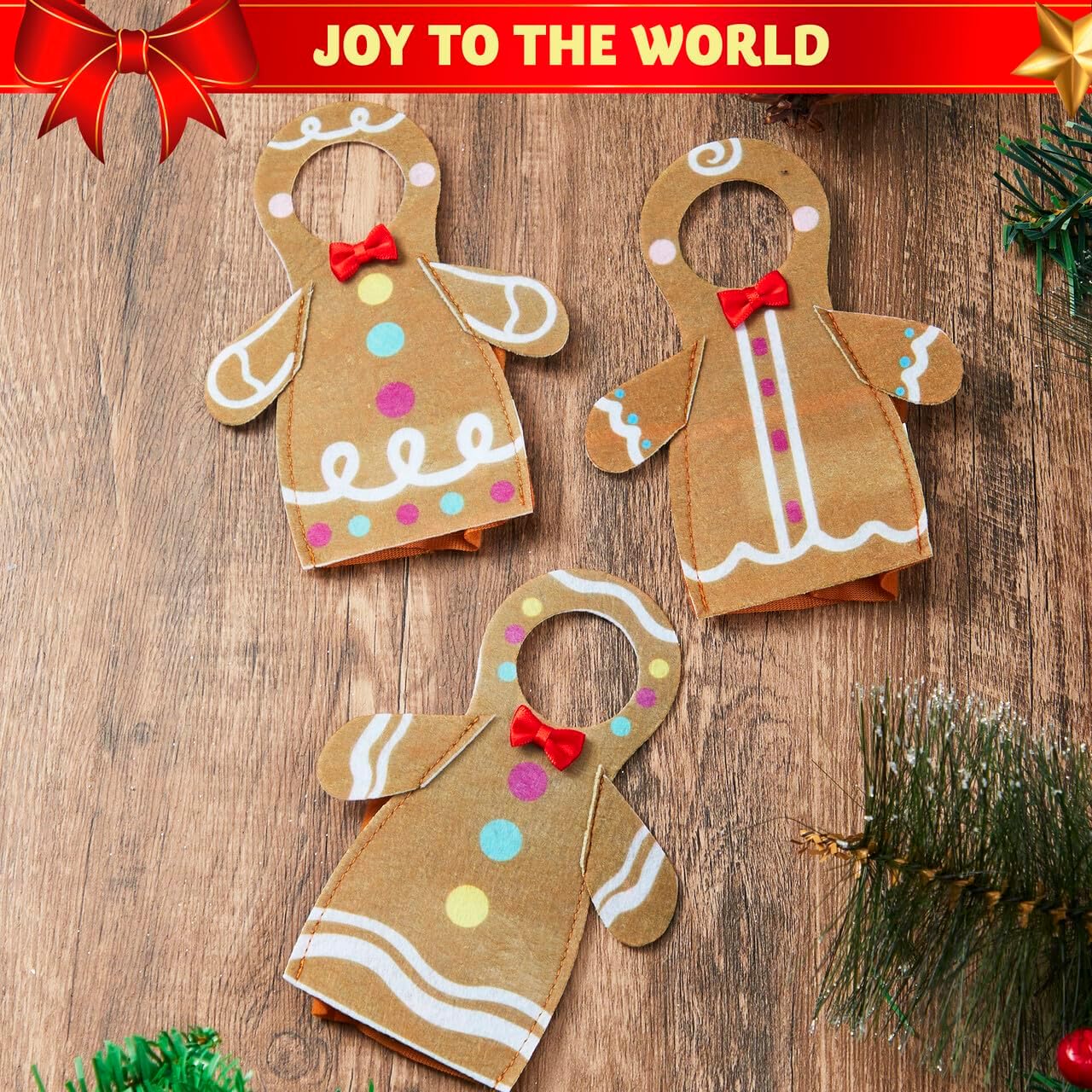 JOYIN 3 PCS Xmas Doll Clothing Gingerbread Set, Gingerbread Doll Outfits Christmas Accessories Outfits for Christmas Party Decorations and Xmas Holiday Party Favors