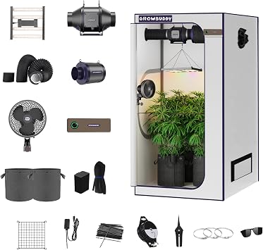 Auto Grow Tent Kit, White 24"x24"x48, Smart Plant System, WiFi-Controlled Grow System with Full Spectrum LED Grow Light, Automatic Ventilation, with Temperature and Humidity White, 24"x24"x48