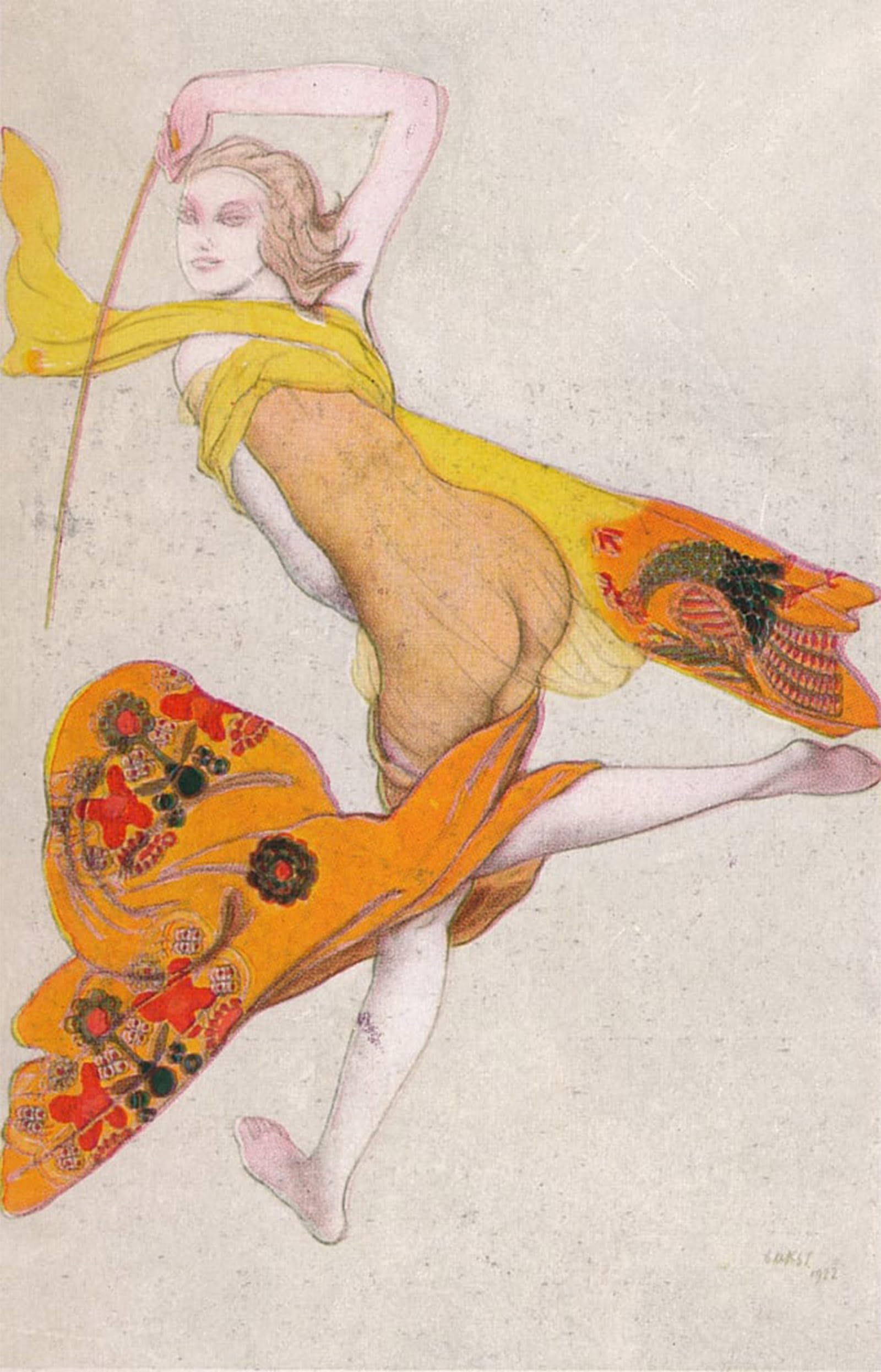 POSTERIIk Vintage Art Print Images Pictures Print Une Esclave Dansante by Leon Bakst Modern Colour Posters for Office Home Decor 60x90cm