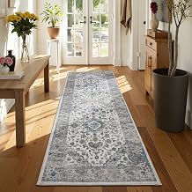 UKISS Washable Runner Rug ,2x6 Non-Slip Soft Boho Vintage Floral Kitchen Rug Runner Rugs,Long Low Pile Carpet Runner Rug for Entryway Bedroom, Kitchen, Laundry, Bathroom.