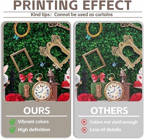 Miniatura 4 de Yriujul Telón de fondo para fotografía de fiesta de té encantado de 10 x 8 pies, para niños, cuento de hadas, hierba verde, fondo de cumpleaños,