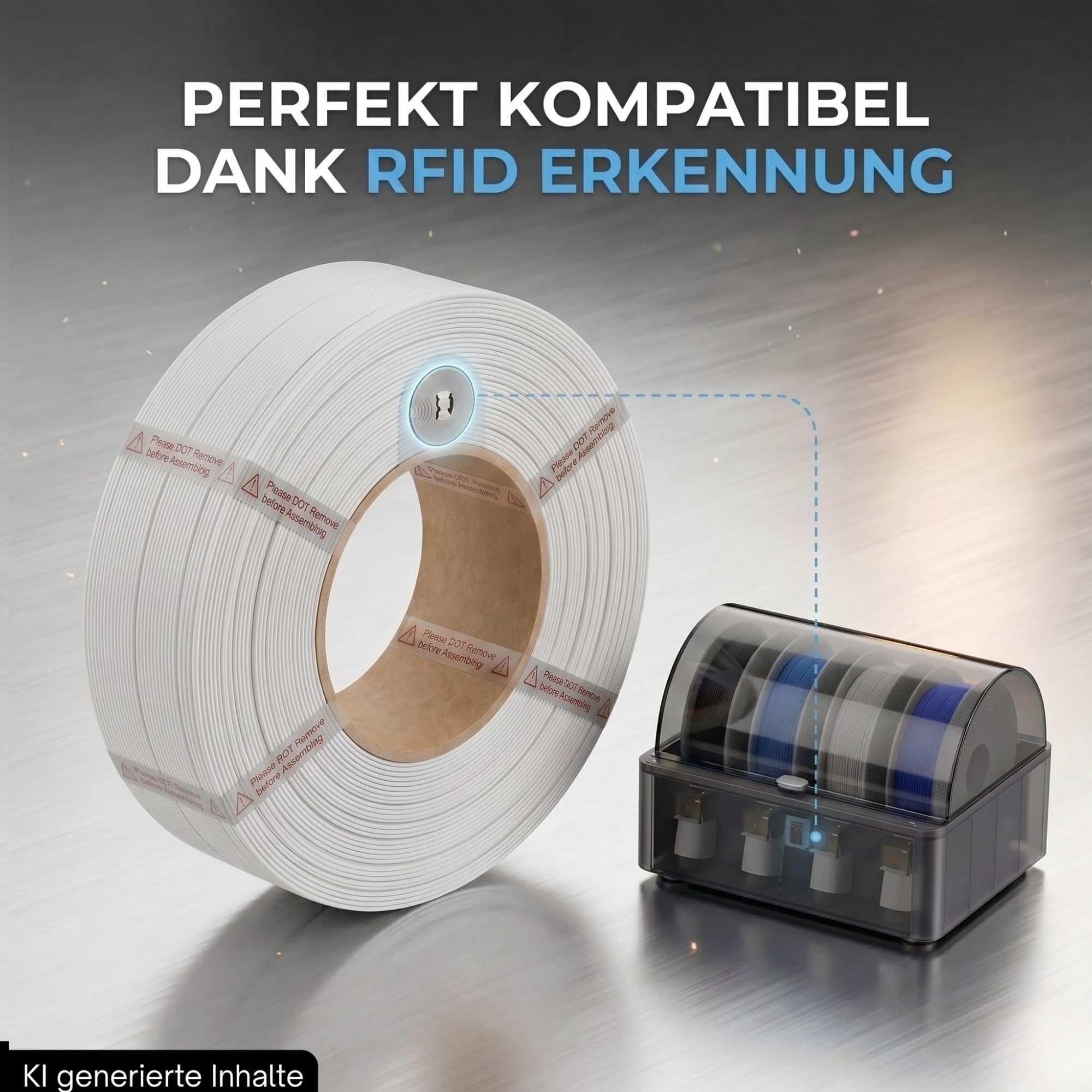 Filament ABS z chipem RFID pasuje do drukarki 3D Bambu Lab 1,75 mm biały z cewką P1S P2S H2D A2L H2C H2D H2S A1 Mini