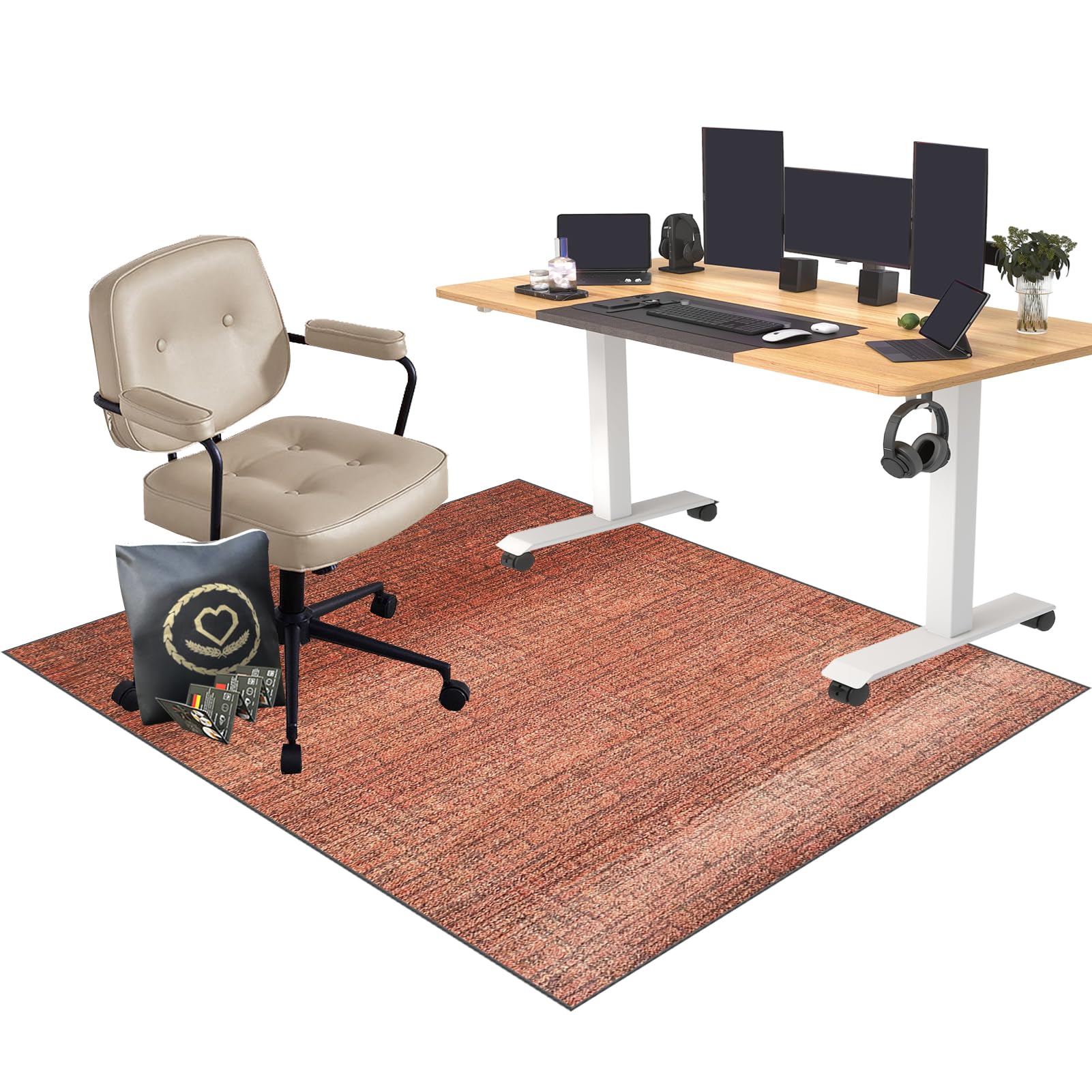CCTSA 90 x 140 cm Office Chair Mat for Carpeted and Hard Floor | Multi-Purpose Carpet Protector | Gaming Chair Mat | Anti-Slip Low Pile Carpet Mats for Home Office | Floor Protectors for Chairs