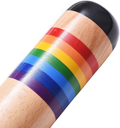 Vista 4 de TDOCK Palo de lluvia de 13.8 pulgadas, máquina de lluvia de madera, sonajero, tubo de lluvia, instrumento de desarrollo auditivo sensorial musical