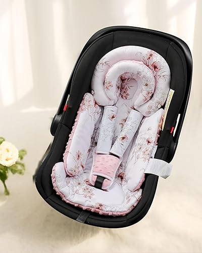 Miniatura 2 de Inserto de asiento de automóvil infantil con cojín extraíble para bebé prematuro recién nacido, inserto reversible para asiento de automóvil,