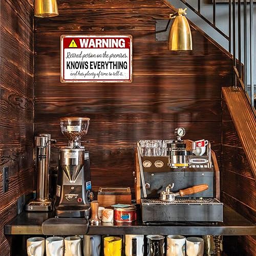 Miniatura 3 de Letreros de Jubilación Regalos Divertidos de Jubilación Para Hombres Letrero de Chistes de Papá Letreros de Metal para Patio Advertencia Persona