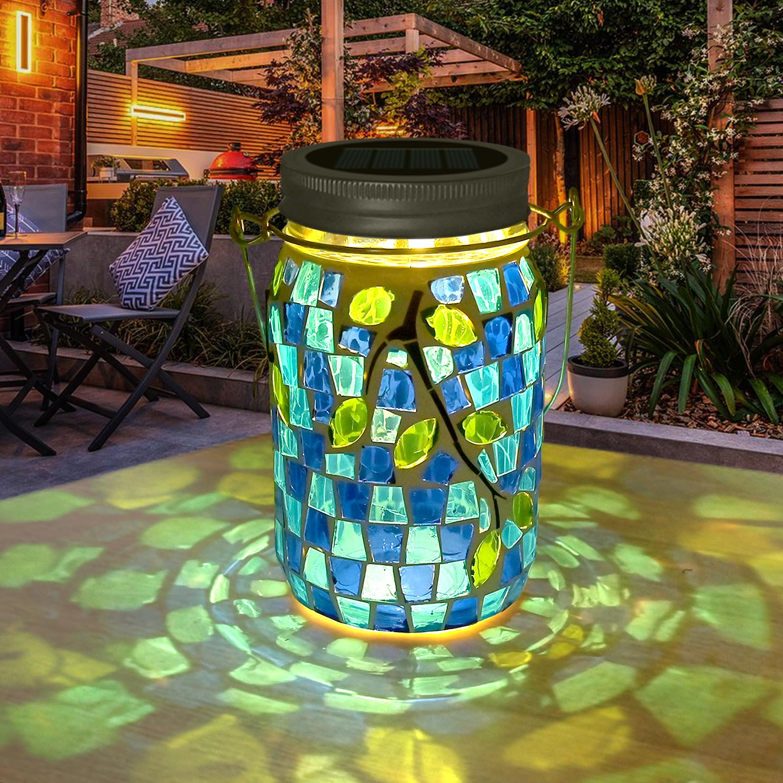 TOTHDATE 1PCS Mosaic Solar Lights Outdoor Garden