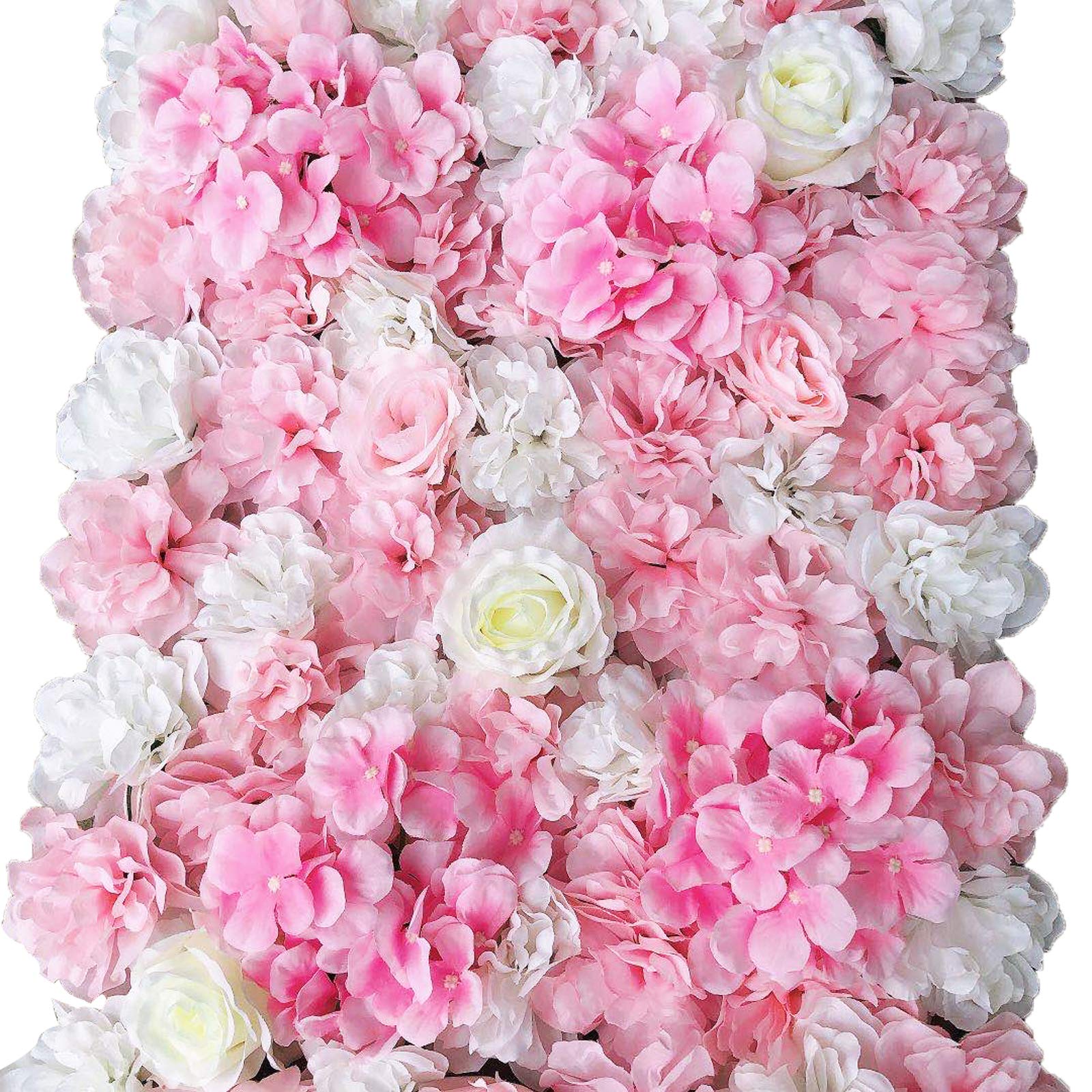 Paneles de flores artificiales para pared con diseño floral romántico, decoración del hogar, boda, fiesta, fondo de fotos, 60 x 40 cm (estilo B, 12 unidades)