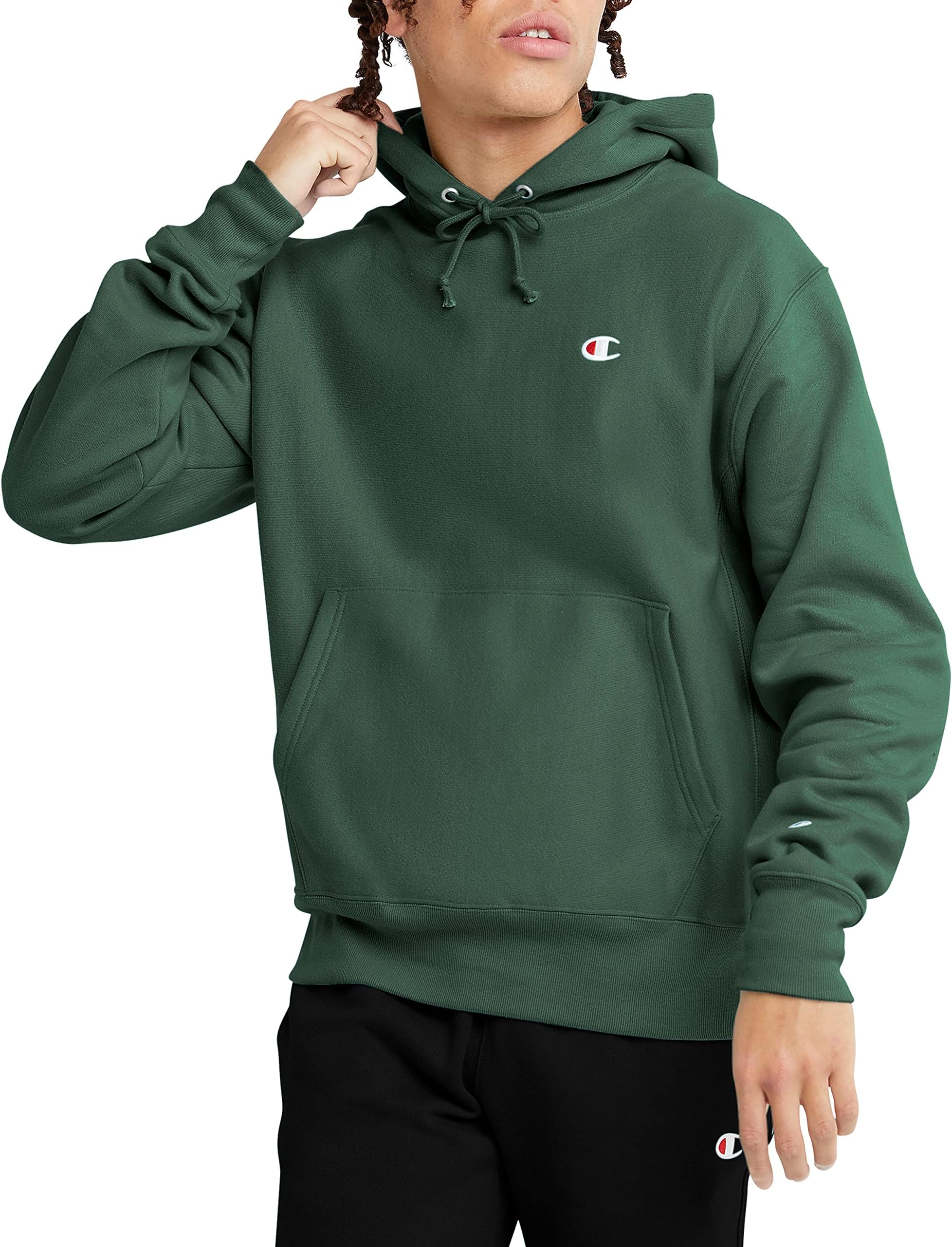 Champion mens Reverse Weave Pullover, Left Chest CHooded Sweatshirt