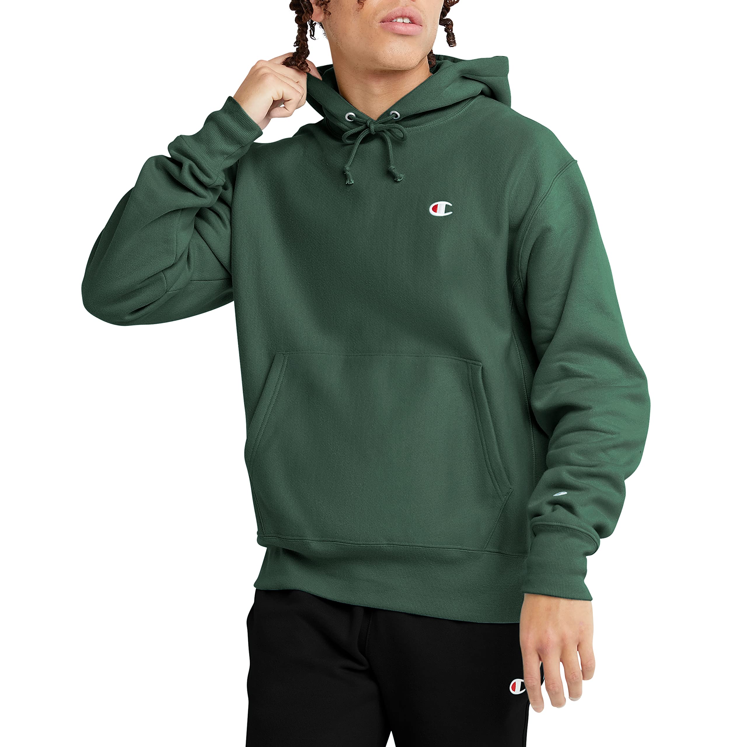 Champion mens Reverse Weave Pullover, Left Chest CHooded Sweatshirt