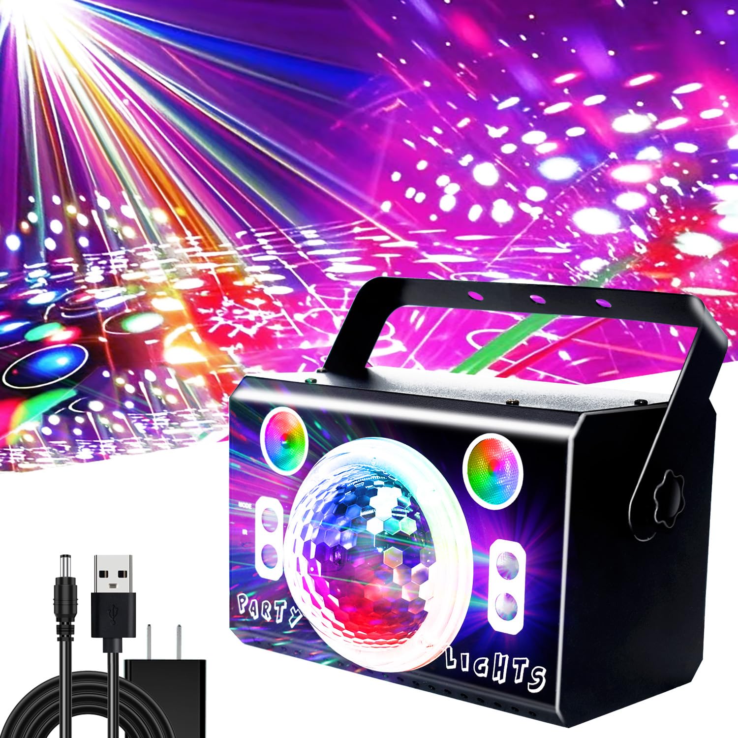 KisMee Dj Disco Light Parties LED Disco Ball Light Strobe Lights Projector Sound Activated Remote