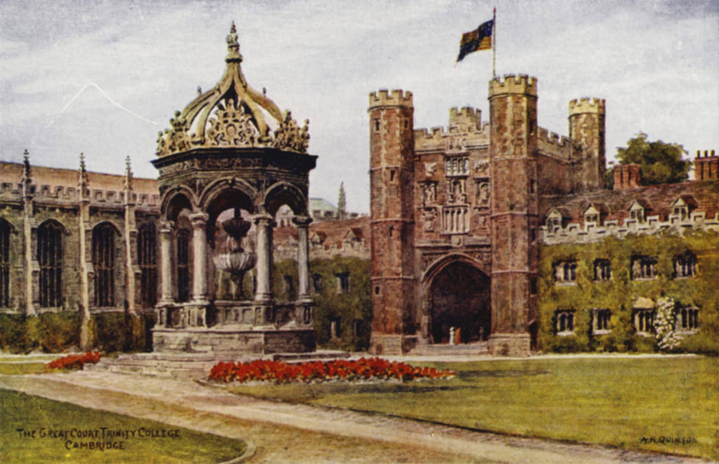 POSTERIIk Famous Modern Artwork Art Mural the Great Court college by Alfred Robert Quinton Oil Paintings Pictures for Home Decor 60x90cm