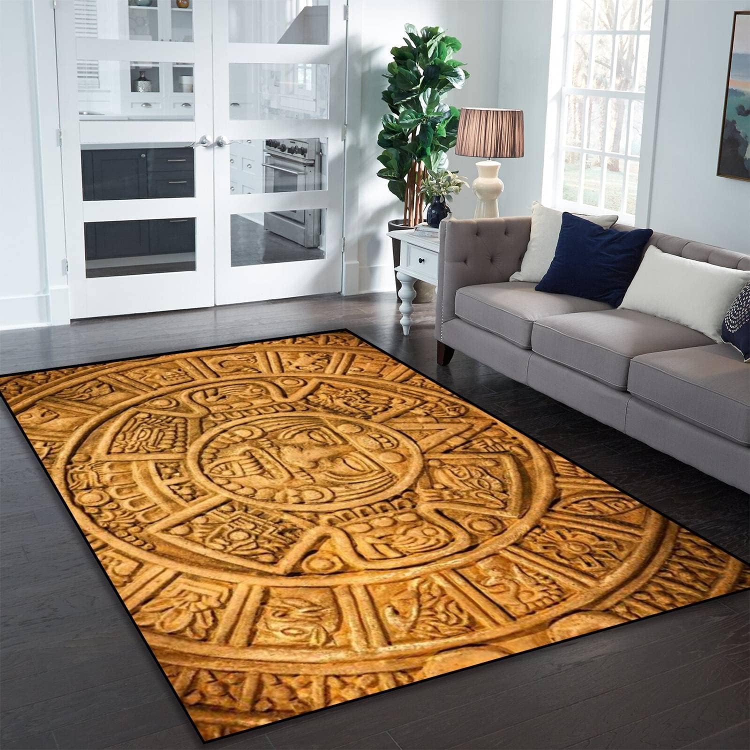 Tapis de chambre enfant et ado au look rétro tribal pour créer un coin lecture cosy