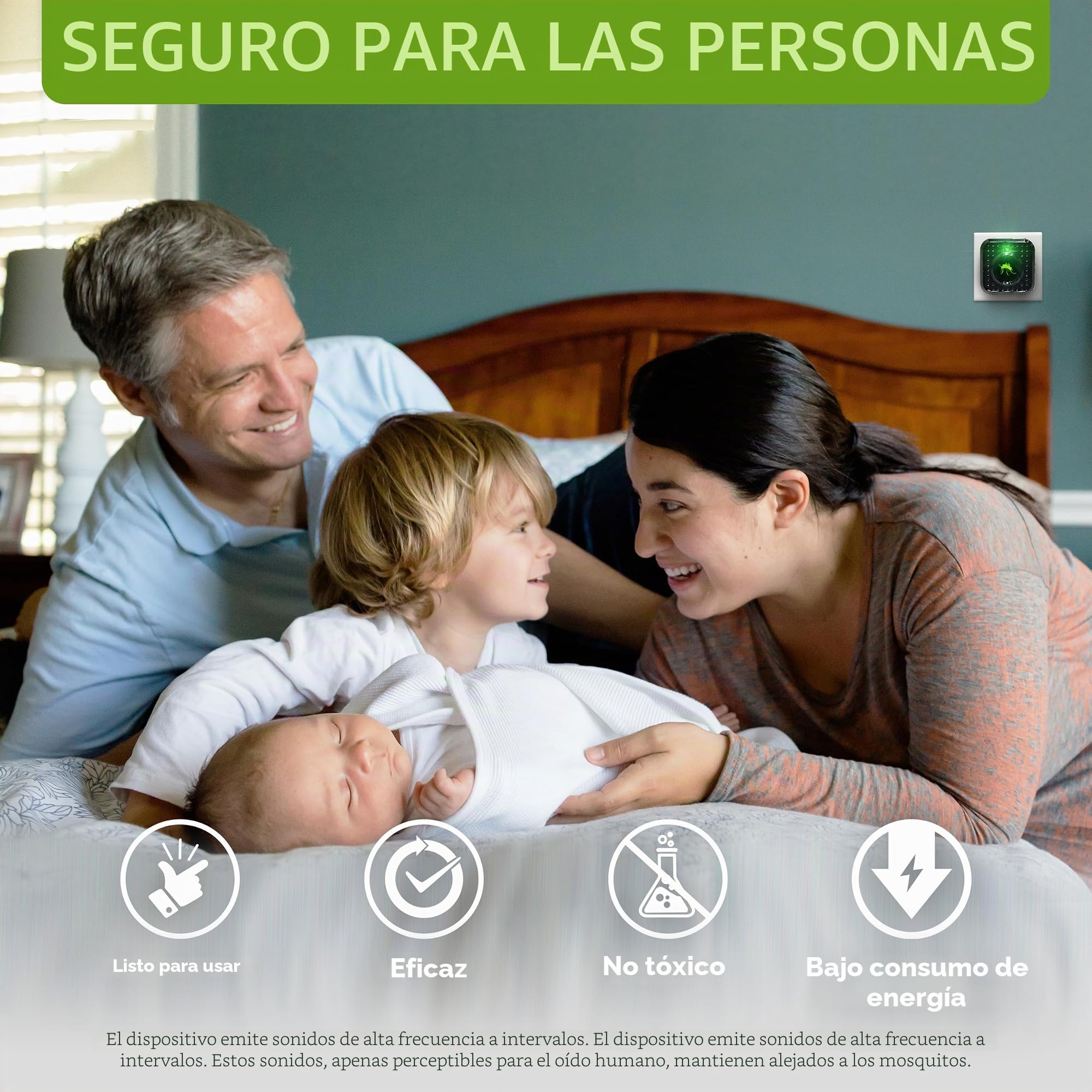 ISOTRONIC – Repelente ultrasónico de Mosquitos enchufable para el hogar, Dormitorio y habitación Infantil – Repelente de Mosquitos con un Alcance Efectivo de 30 m² (3 Unidades)