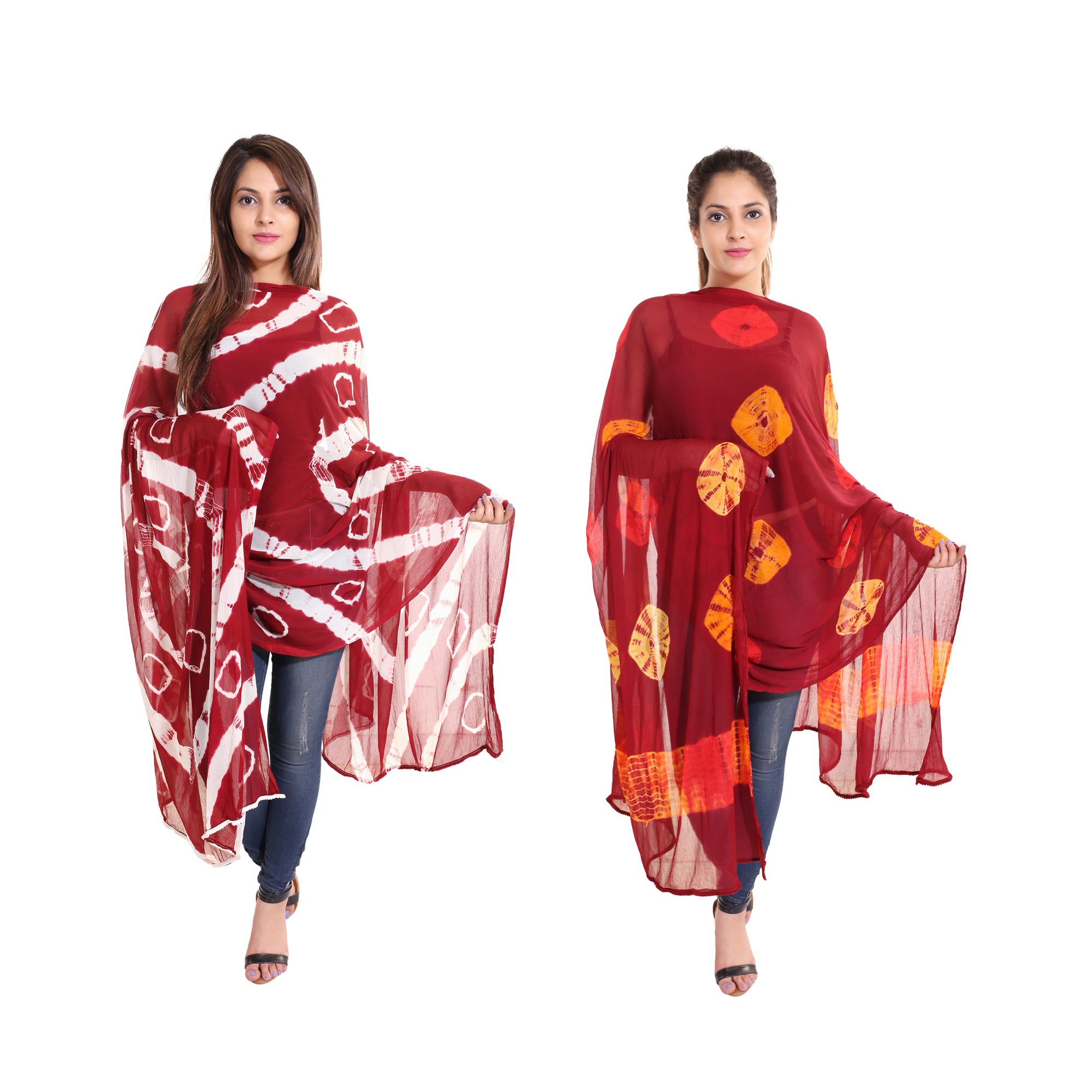 Zaributi Pure Chiffon Tie And Dye Dupatta