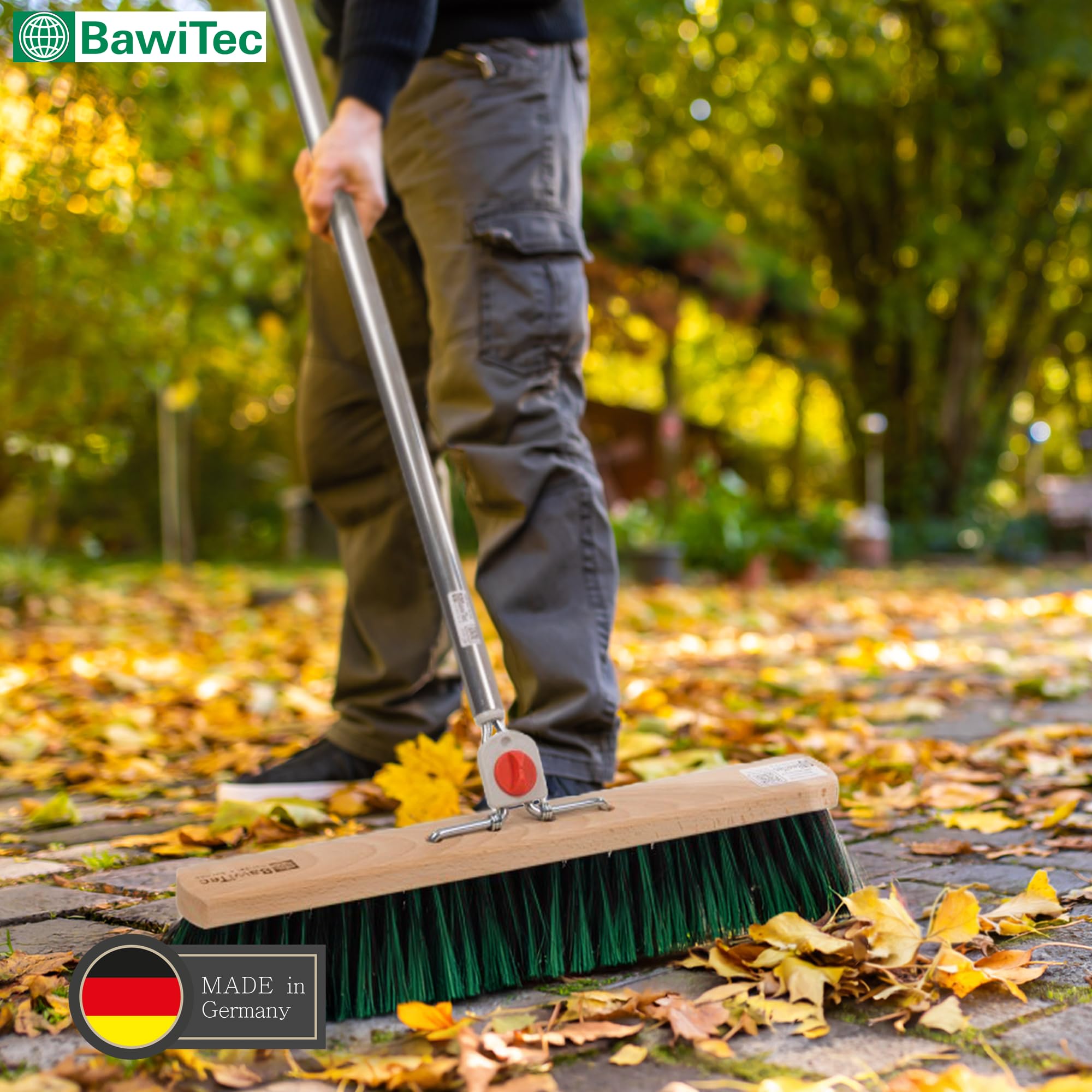 Straßenbesen BawiMix Borsten 40cm mit 4-Loch-System Stiel Alustiel Besen