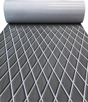 KXKZREN EVA Foam Boat Flooring Decking Sheet 6mm Thick Diamond Anti-Slip Marine Flooring Mat Self Adhesive Deck Pad for Bass Boat Yacht Motorboat RV Cooler Tops,47.2" x 94.5" / 27.6"x74.8"