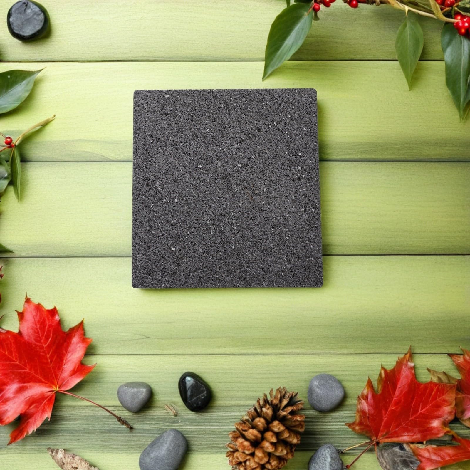 YARNOW Piastra in Pietra Lavica per Barbecue Coreano, Dimensioni 16,8x15,5x1,5cm, Ritenzione Calore Efficiente e Cottura Sicura per Cene Regolari e Korean BBQ