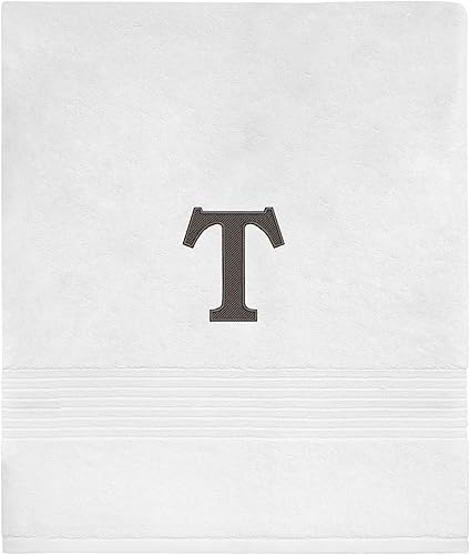 Avanti Linens - Toalla de baño, algodón suave y absorbente, decoración de baño bordada (colección monograma, inicial T)